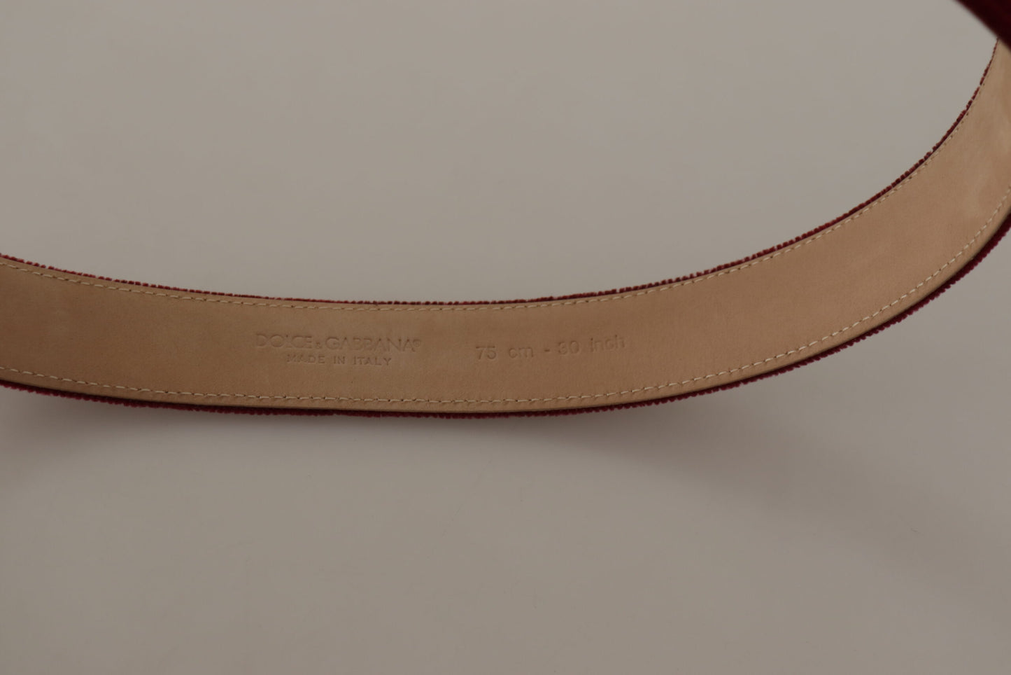 Dolce & Gabbana Elegant Velvet Logo Engraved Belt Dolce & Gabbana