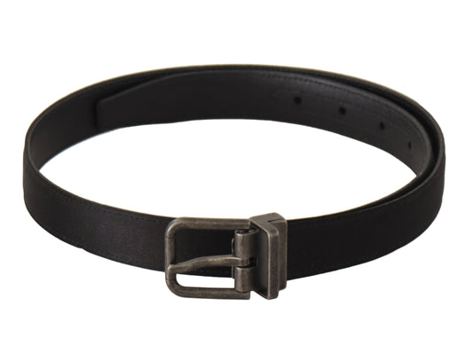 Dolce & Gabbana Elegant Black Leather Belt with Metal Buckle Dolce & Gabbana