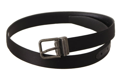 Dolce & Gabbana Elegant Black Leather Belt with Metal Buckle Dolce & Gabbana