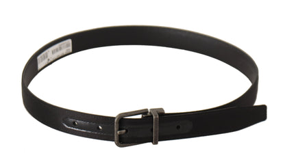 Dolce & Gabbana Elegant Black Leather Belt with Metal Buckle Dolce & Gabbana