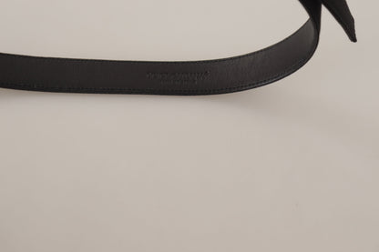 Dolce & Gabbana Elegant Black Leather Belt with Metal Buckle Dolce & Gabbana