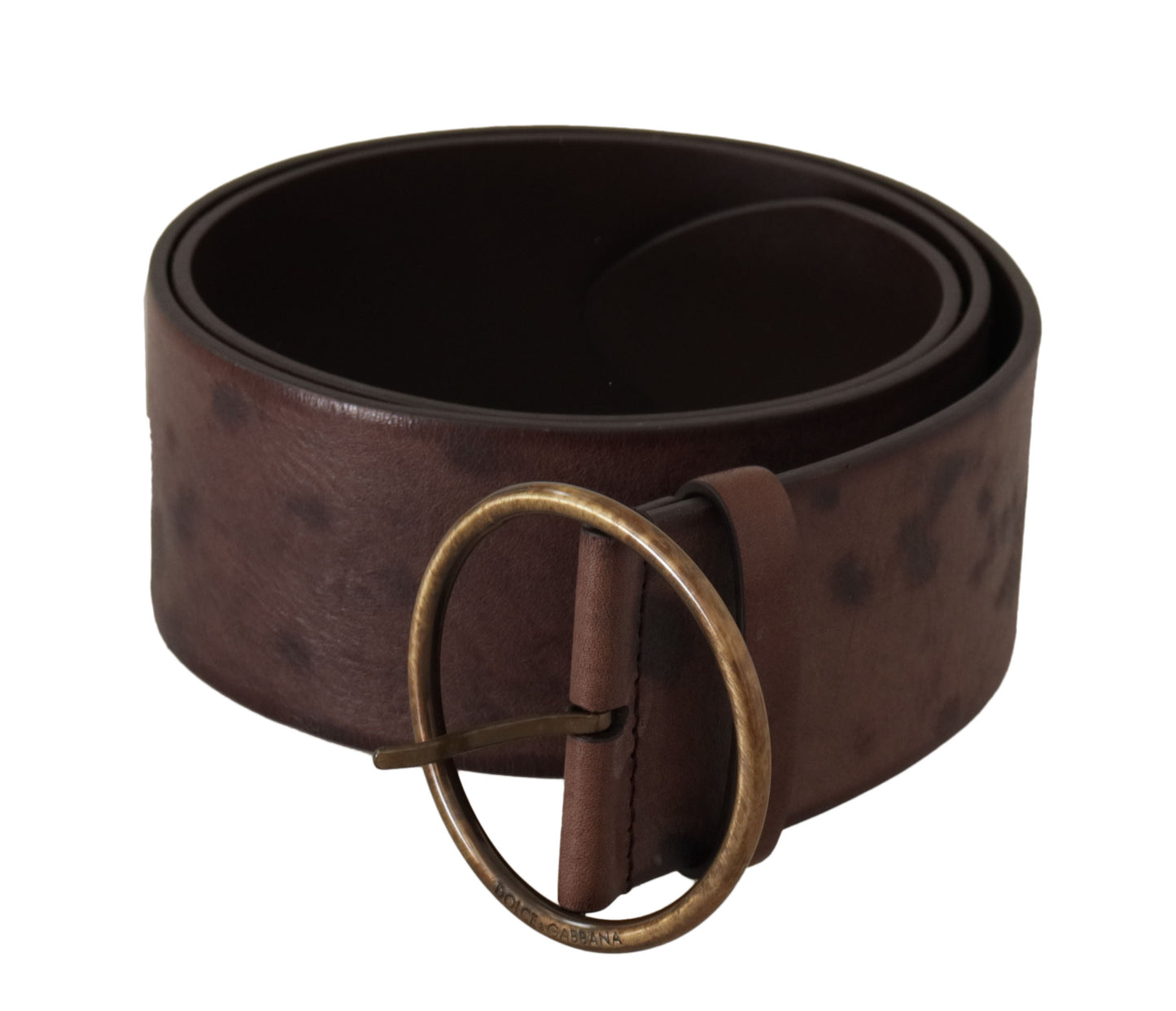 Dolce & Gabbana Elegant Dark Brown Leather Belt with Logo Buckle Dolce & Gabbana