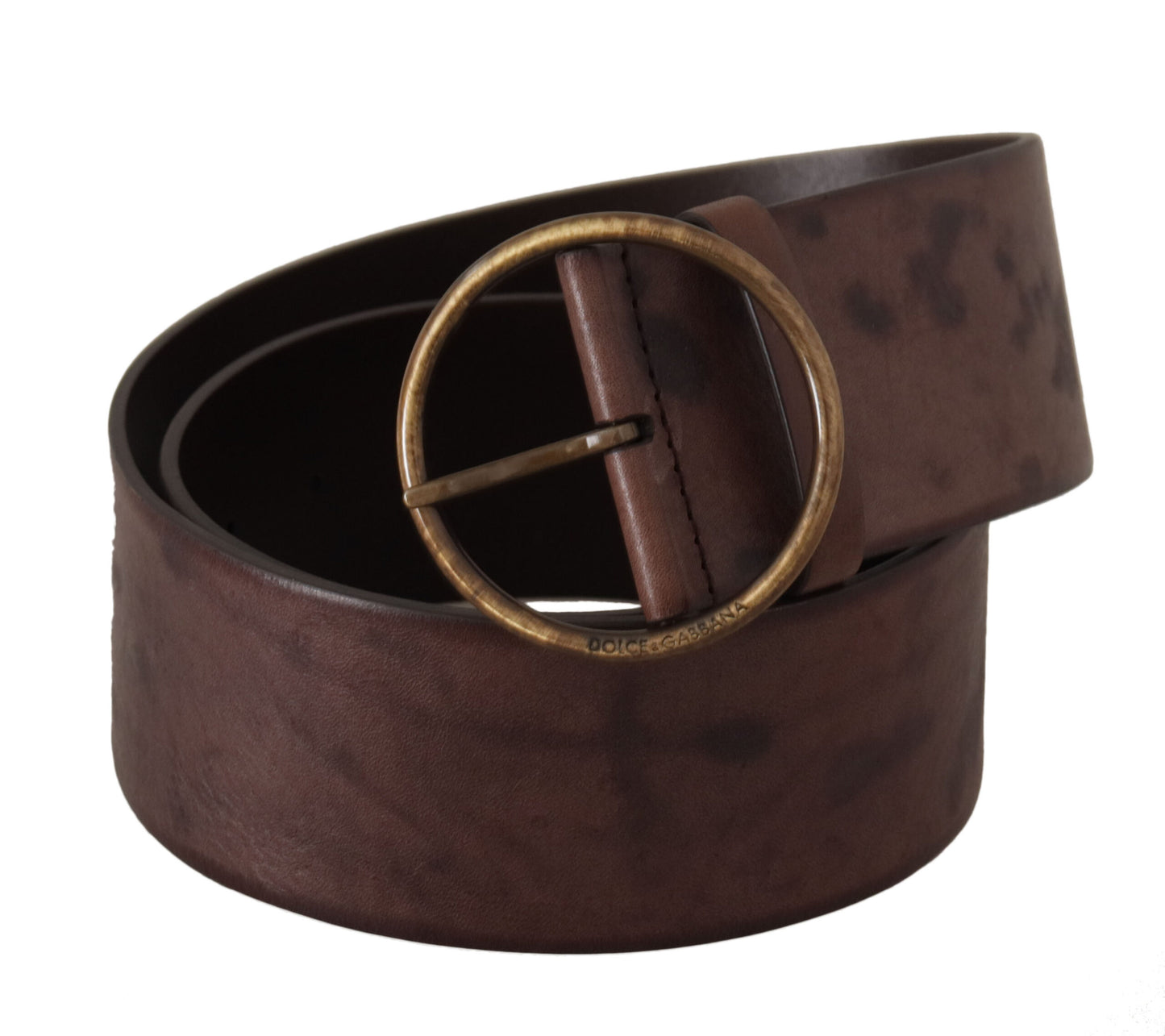 Dolce & Gabbana Elegant Dark Brown Leather Belt with Logo Buckle Dolce & Gabbana