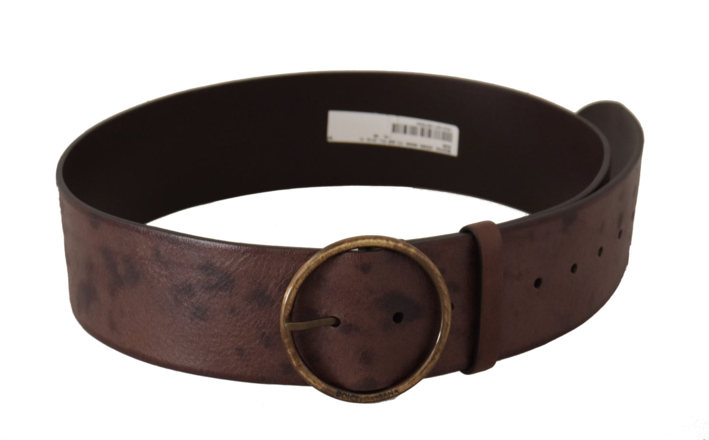 Dolce & Gabbana Elegant Dark Brown Leather Belt with Logo Buckle Dolce & Gabbana