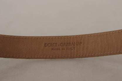 Dolce & Gabbana Elegant Light Blue Leather Belt with Gold Buckle Dolce & Gabbana