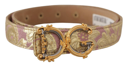 Dolce & Gabbana Chic Gold and Pink Leather Belt Dolce & Gabbana