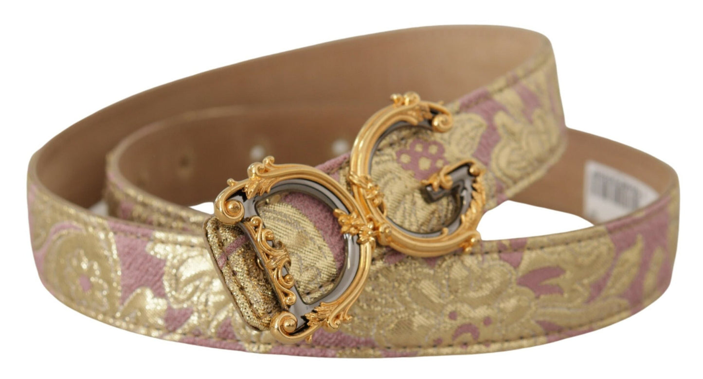 Dolce & Gabbana Chic Gold and Pink Leather Belt Dolce & Gabbana