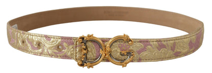 Dolce & Gabbana Chic Gold and Pink Leather Belt Dolce & Gabbana