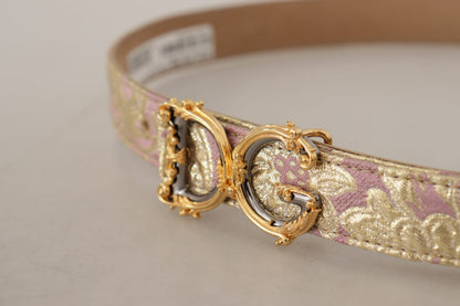 Dolce & Gabbana Chic Gold and Pink Leather Belt Dolce & Gabbana