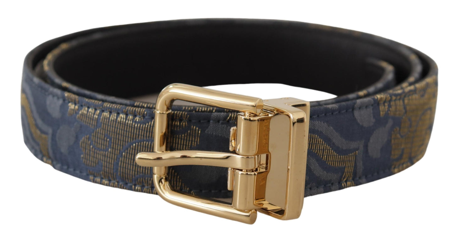 Dolce & Gabbana Elegant Navy Blue Leather Belt Dolce & Gabbana