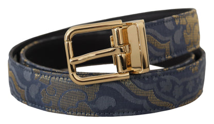 Dolce & Gabbana Elegant Navy Blue Leather Belt Dolce & Gabbana