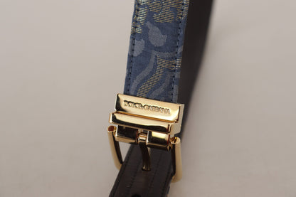 Dolce & Gabbana Elegant Navy Blue Leather Belt Dolce & Gabbana