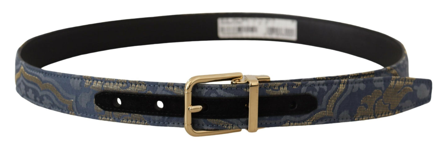 Dolce & Gabbana Elegant Navy Blue Leather Belt Dolce & Gabbana