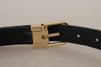 Dolce & Gabbana Elegant Navy Blue Leather Belt Dolce & Gabbana