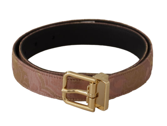 Dolce & Gabbana Chic Rose Pink Leather Belt with Logo Buckle Dolce & Gabbana