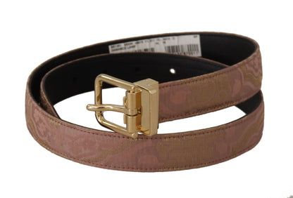 Dolce & Gabbana Chic Rose Pink Leather Belt with Logo Buckle Dolce & Gabbana