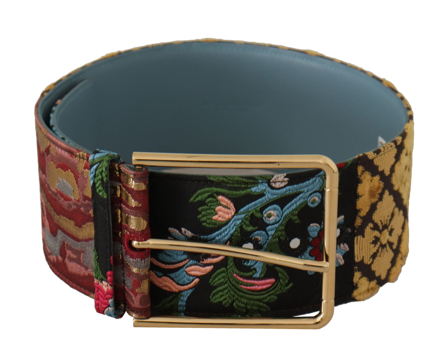 Dolce & Gabbana Multicolor Canvas Leather Statement Belt Dolce & Gabbana