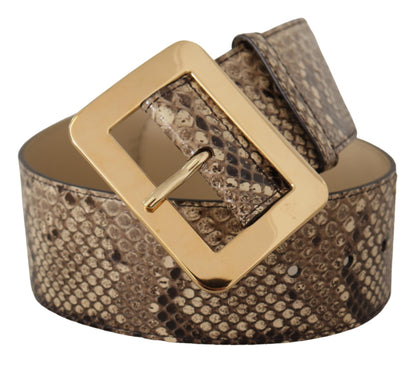 Dolce & Gabbana Elegant Leather Belt with Engraved Buckle Dolce & Gabbana