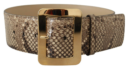 Dolce & Gabbana Elegant Leather Belt with Engraved Buckle Dolce & Gabbana