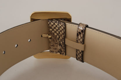 Dolce & Gabbana Elegant Leather Belt with Engraved Buckle Dolce & Gabbana