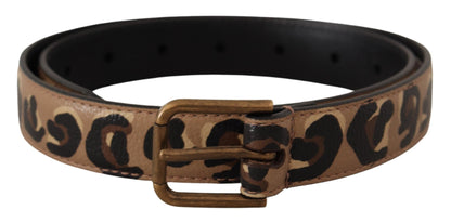 Dolce & Gabbana Elegant Leather Engraved Buckle Belt Dolce & Gabbana