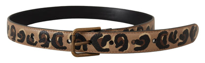 Dolce & Gabbana Elegant Leather Engraved Buckle Belt Dolce & Gabbana