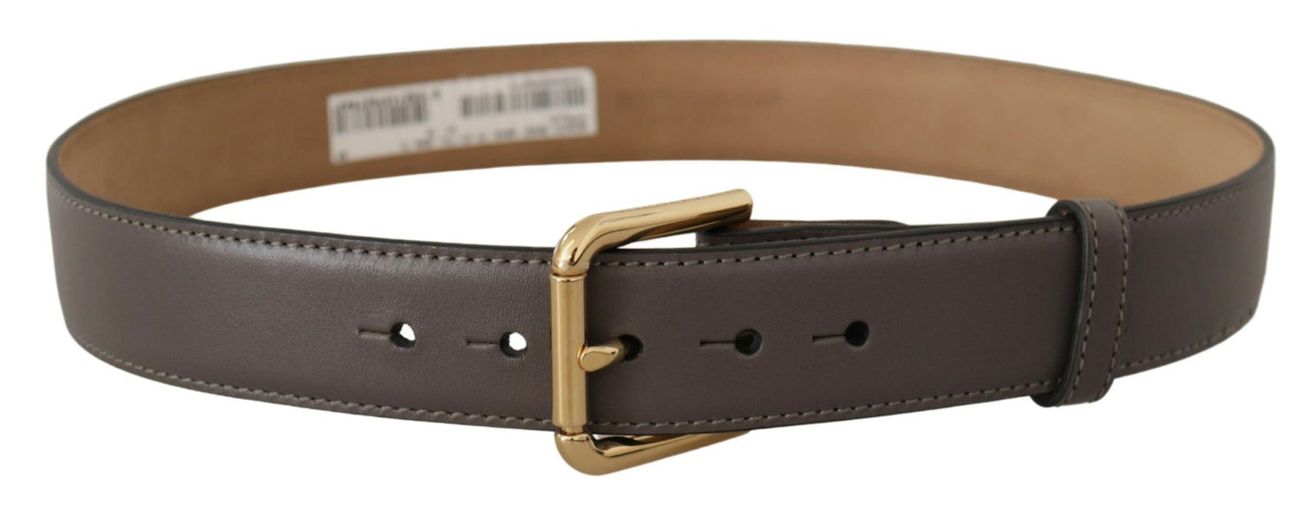 Dolce & Gabbana Elegant Engraved Buckle Leather Belt Dolce & Gabbana