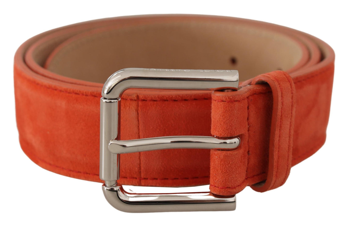 Dolce & Gabbana Elegant Suede Leather Belt in Vibrant Orange Dolce & Gabbana