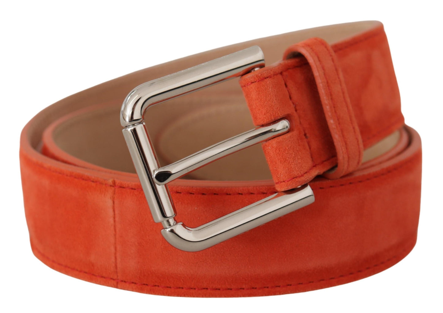 Dolce & Gabbana Elegant Suede Leather Belt in Vibrant Orange Dolce & Gabbana