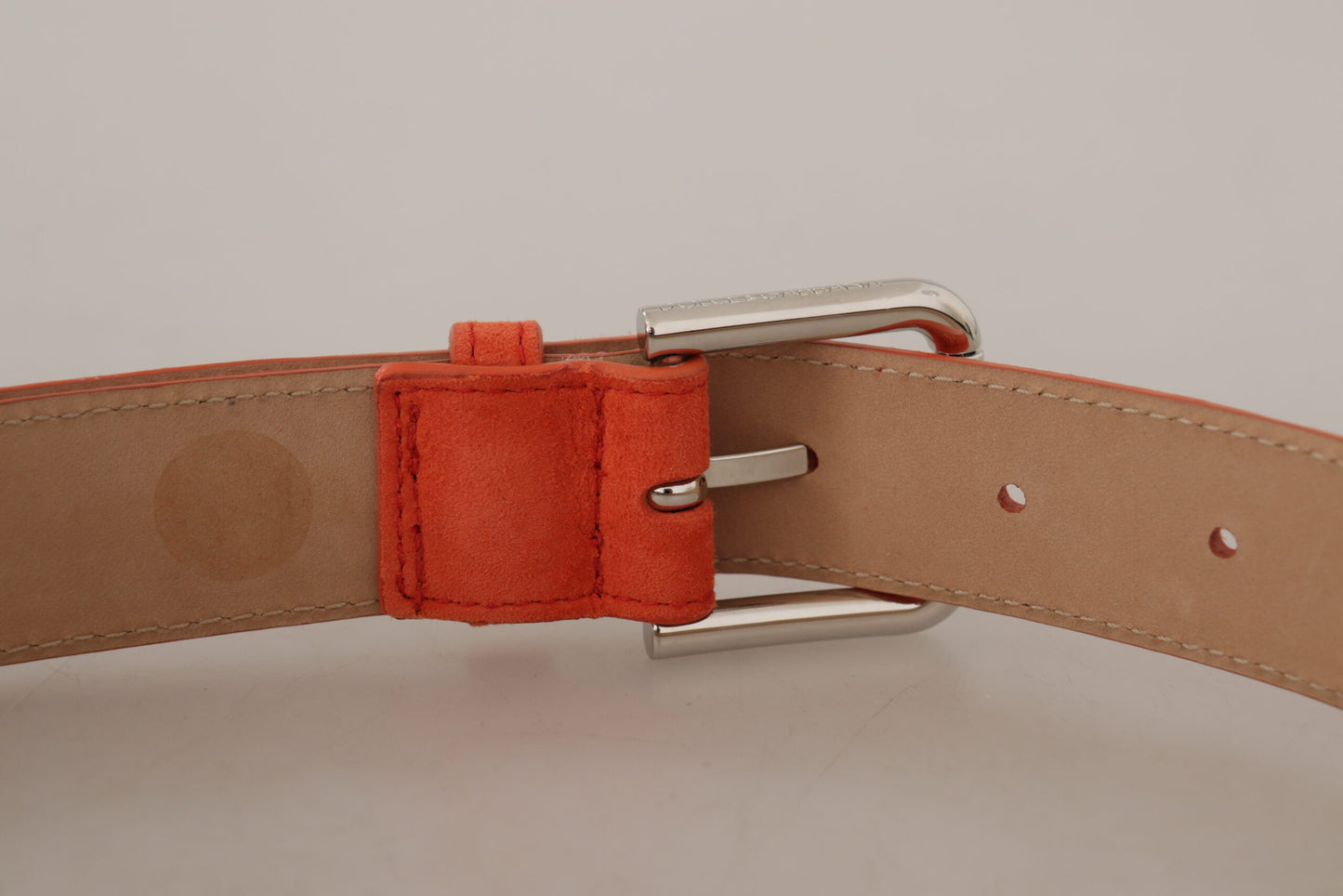 Dolce & Gabbana Elegant Suede Leather Belt in Vibrant Orange Dolce & Gabbana