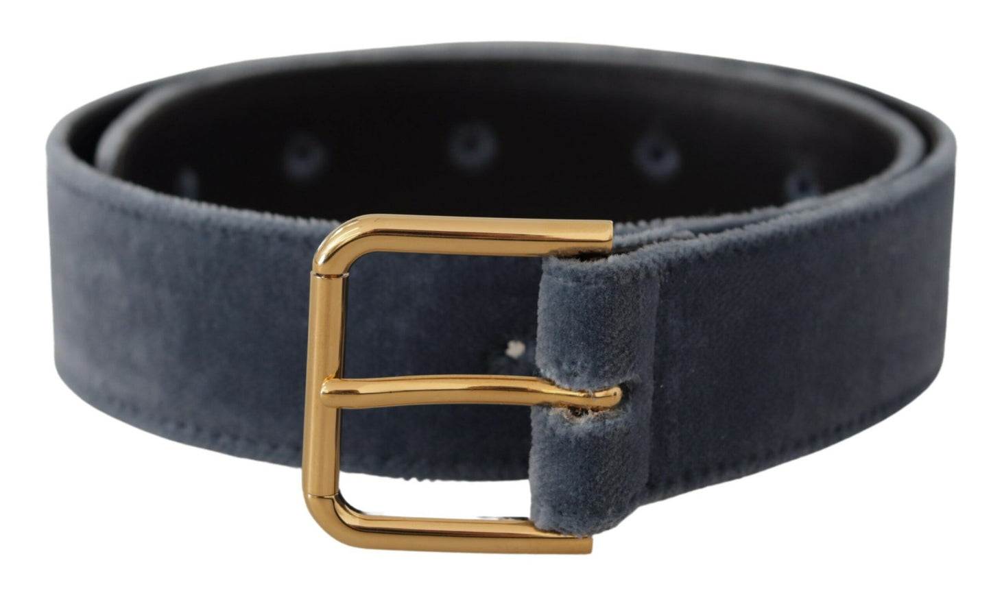 Dolce & Gabbana Elegant Navy Velvet Designer Belt Dolce & Gabbana