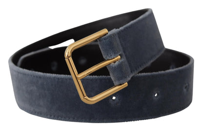 Dolce & Gabbana Elegant Navy Velvet Designer Belt Dolce & Gabbana