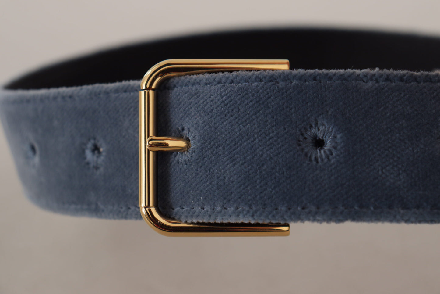 Dolce & Gabbana Elegant Navy Velvet Designer Belt Dolce & Gabbana