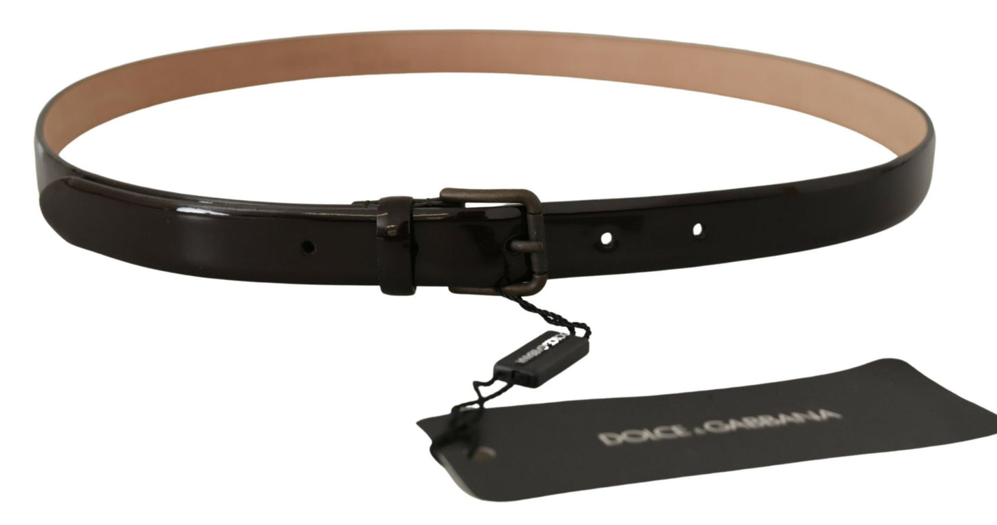 Dolce & Gabbana Elegant Black Leather Logo Buckle Belt Dolce & Gabbana