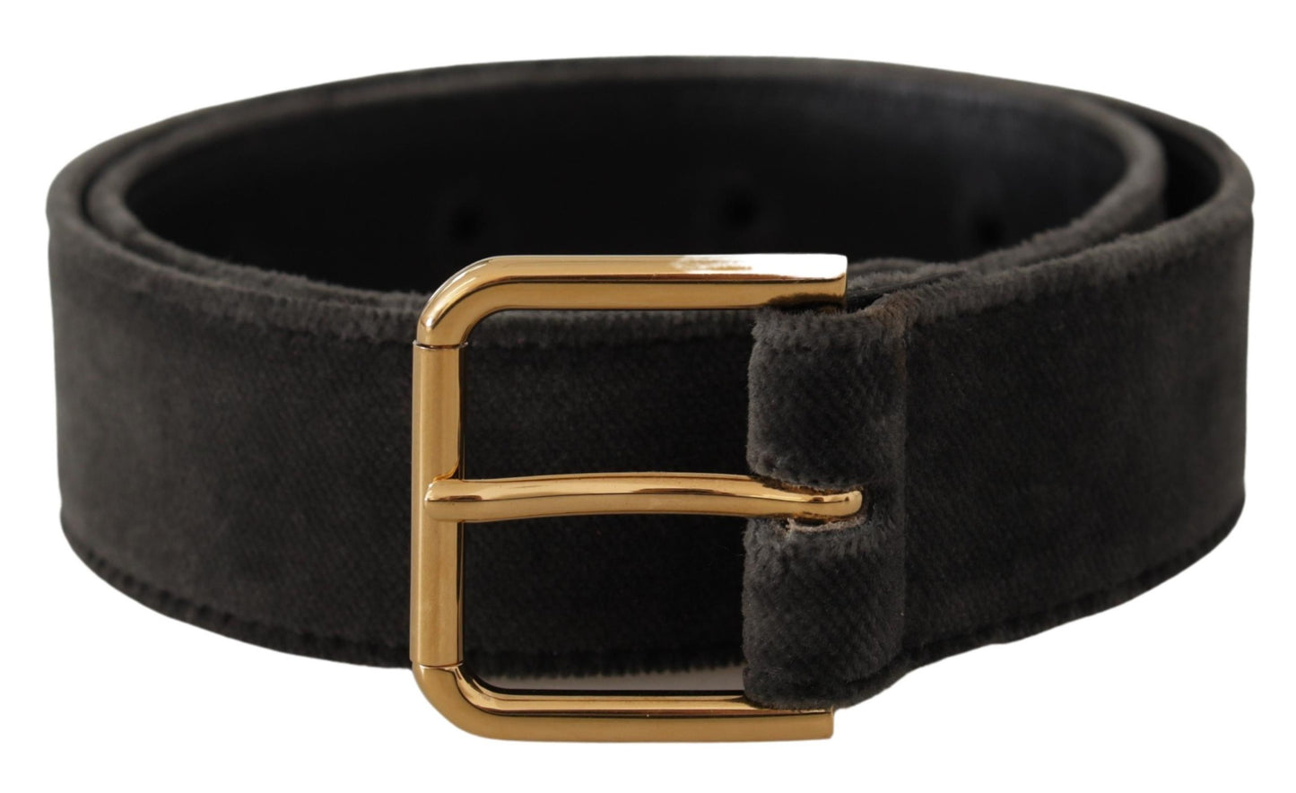 Dolce & Gabbana Elegant Velvet Belt with Engraved Buckle Dolce & Gabbana