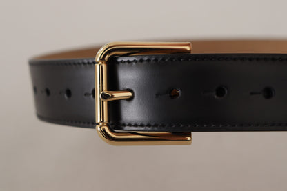 Dolce & Gabbana Elegant Leather Belt with Logo Buckle Dolce & Gabbana