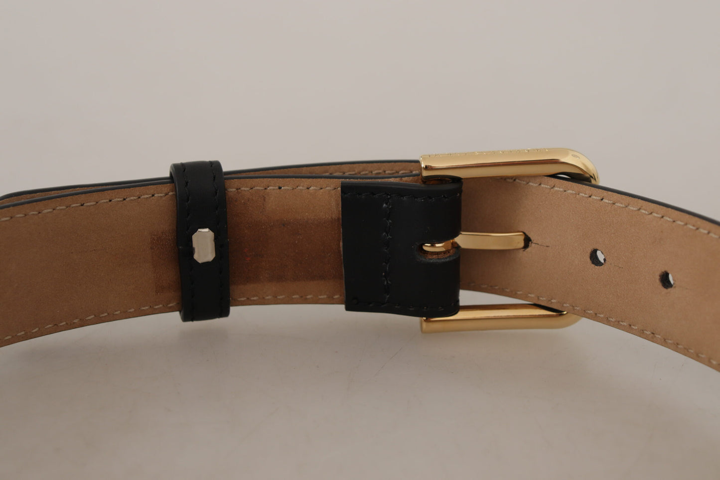 Dolce & Gabbana Elegant Leather Belt with Logo Buckle Dolce & Gabbana