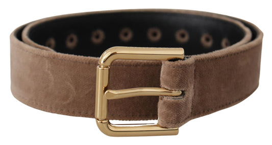 Dolce & Gabbana Elegant Velvet Logo Buckle Belt Dolce & Gabbana