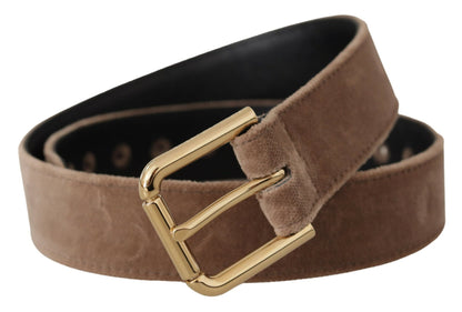 Dolce & Gabbana Elegant Velvet Logo Buckle Belt Dolce & Gabbana