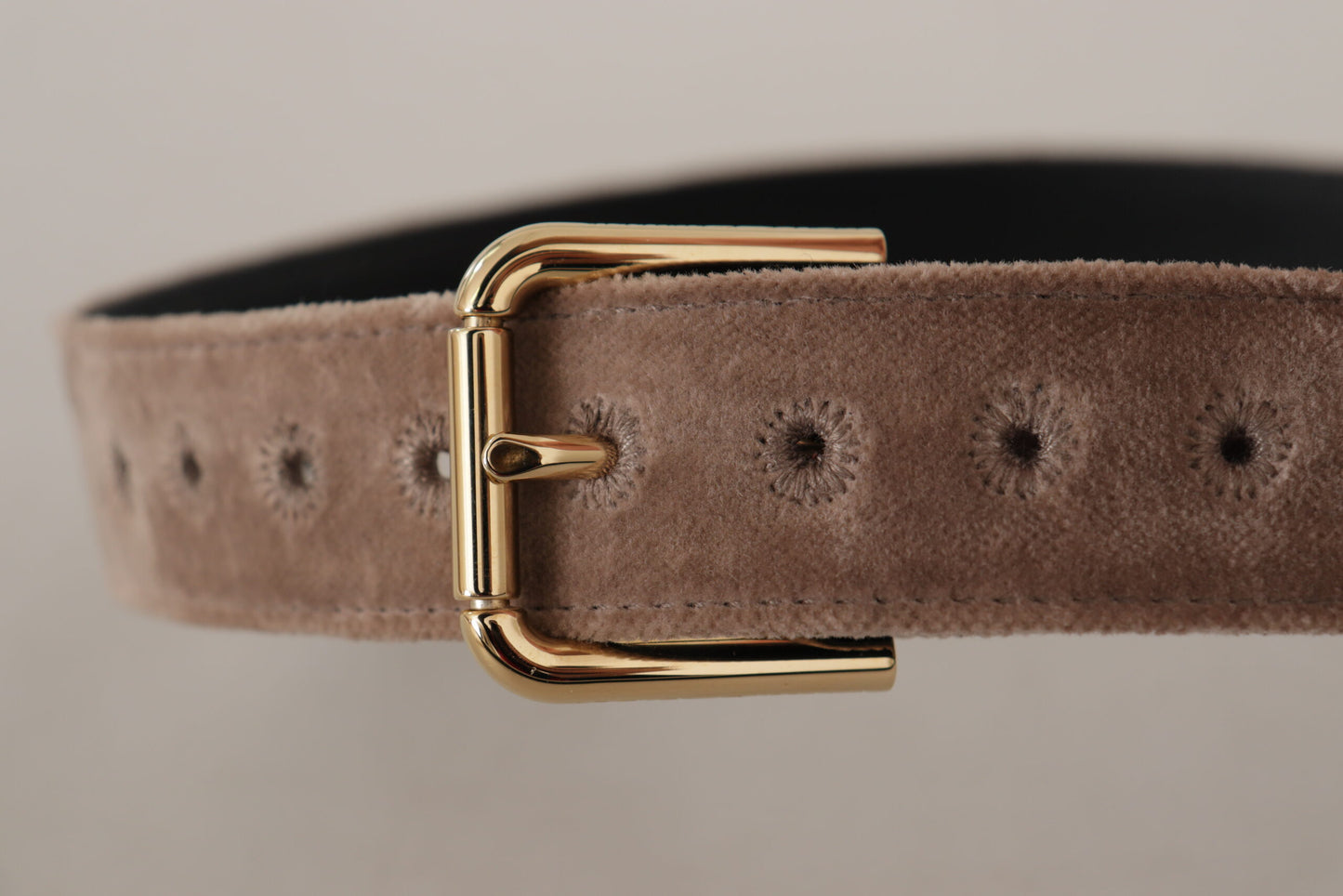 Dolce & Gabbana Elegant Velvet Logo Buckle Belt Dolce & Gabbana