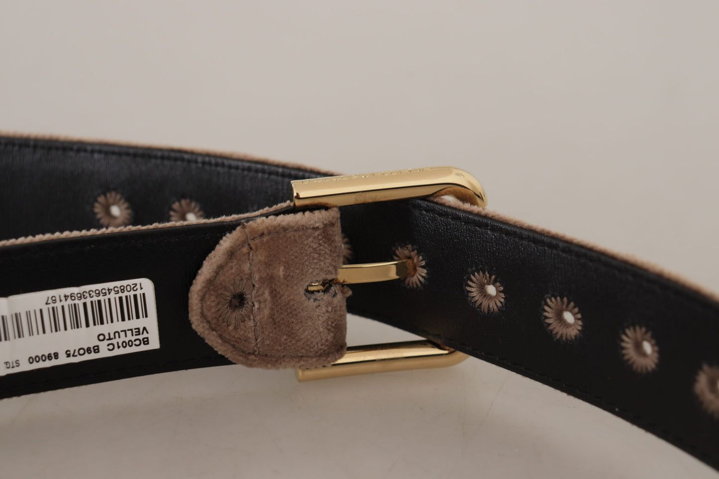 Dolce & Gabbana Elegant Velvet Logo Buckle Belt Dolce & Gabbana