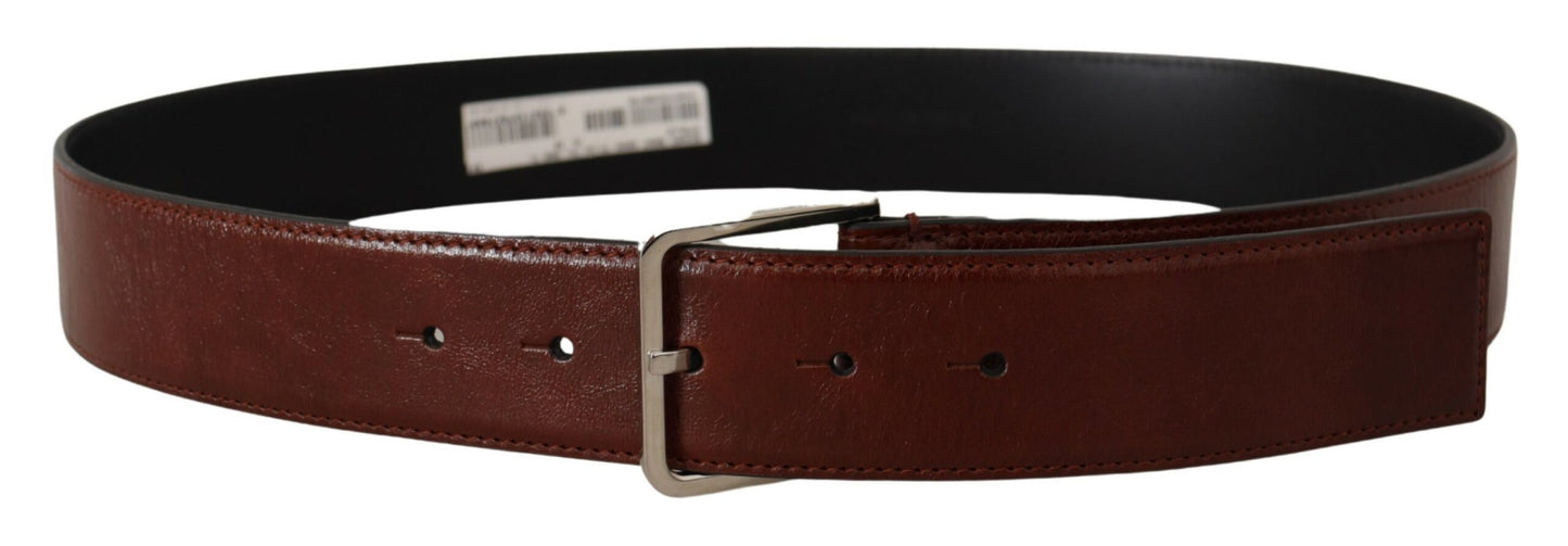 Dolce & Gabbana Elegant Leather Belt with Engraved Buckle Dolce & Gabbana