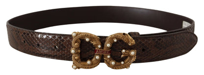 Dolce & Gabbana Elegant Snakeskin Leather Belt Dolce & Gabbana