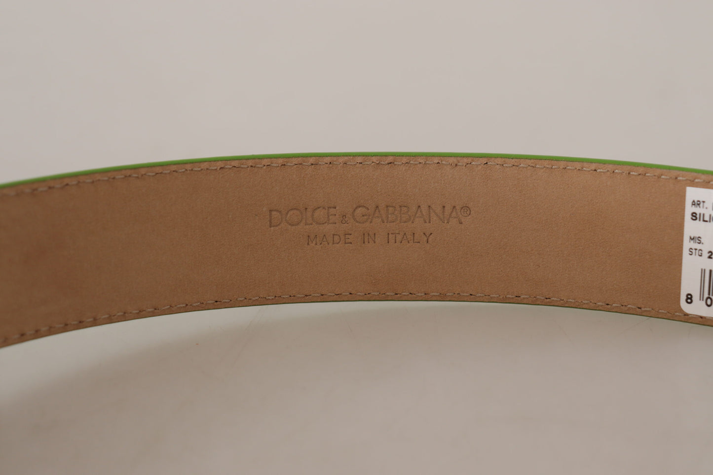 Dolce & Gabbana Chic Emerald Leather Belt with Engraved Buckle Dolce & Gabbana