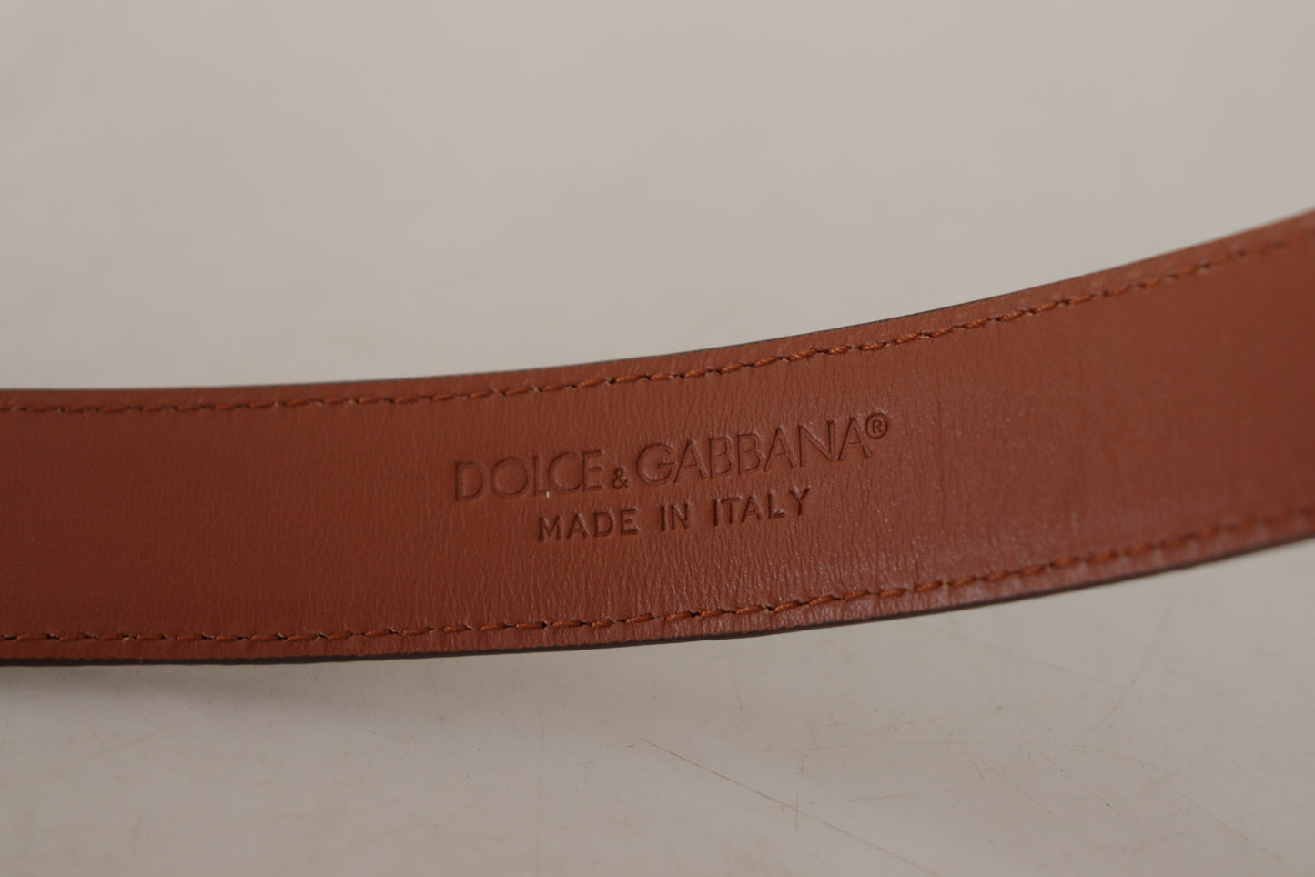 Dolce & Gabbana Elegant Engraved Leather Belt - Timeless Style Dolce & Gabbana