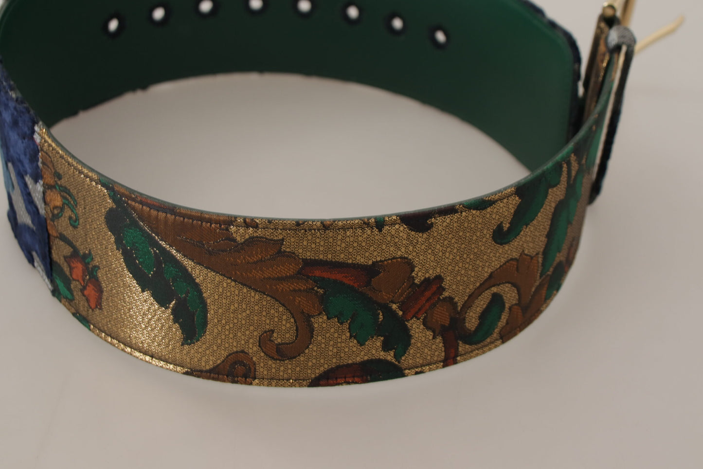 Dolce & Gabbana Elegant Green Leather Belt with Logo Buckle Dolce & Gabbana