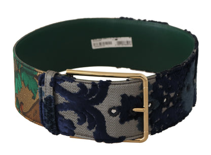 Dolce & Gabbana Elegant Green Leather Belt with Logo Buckle Dolce & Gabbana