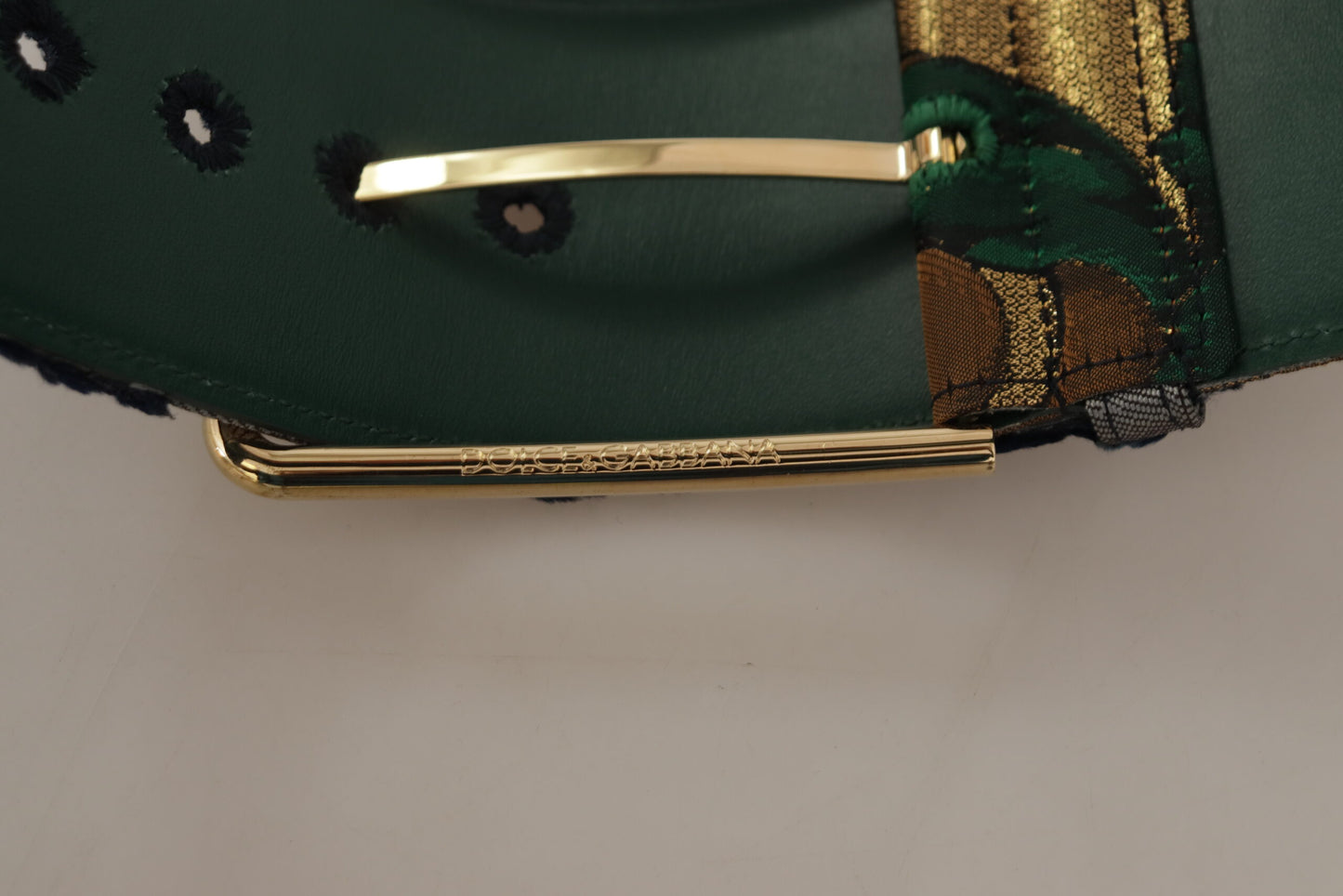 Dolce & Gabbana Elegant Green Leather Belt with Logo Buckle Dolce & Gabbana