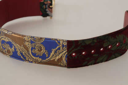 Dolce & Gabbana Engraved Logo Multicolor Leather Belt Dolce & Gabbana