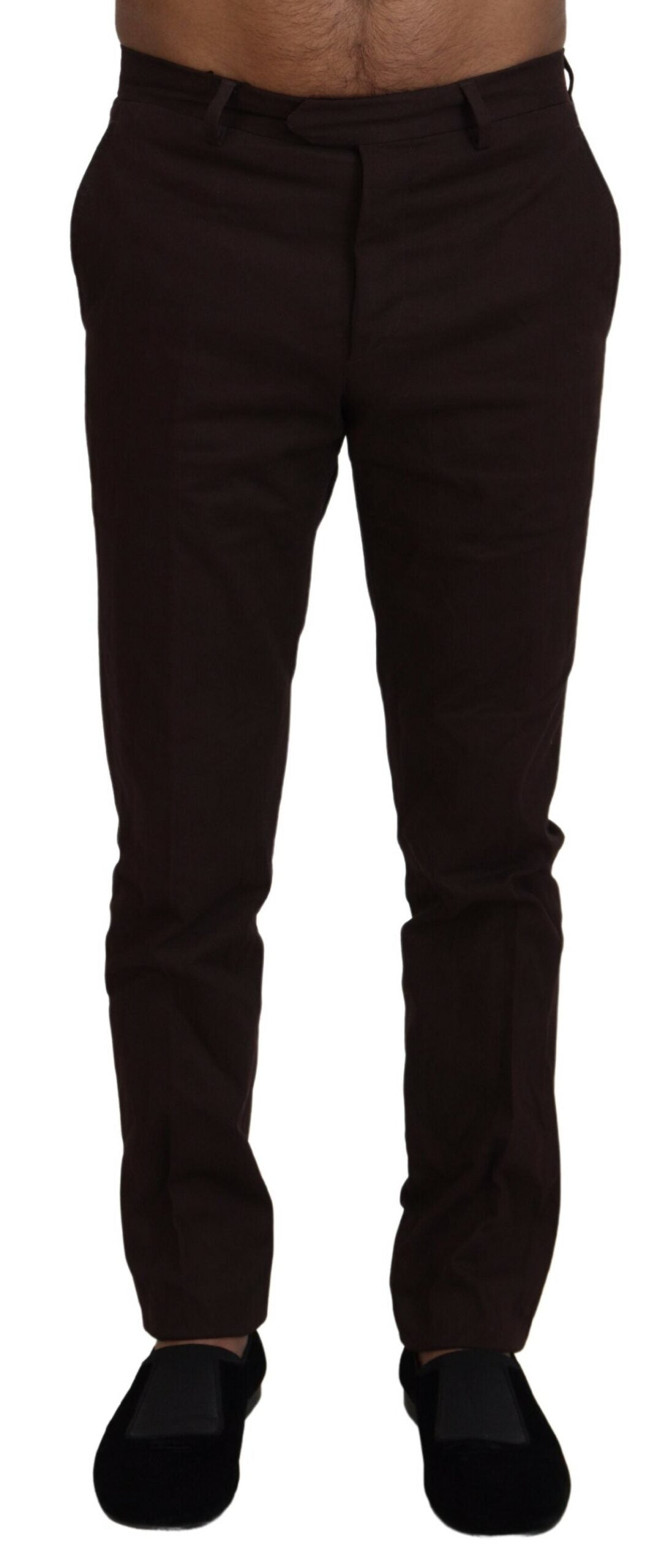 BENCIVENGA Elegant Brown Cotton Blend Trousers BENCIVENGA